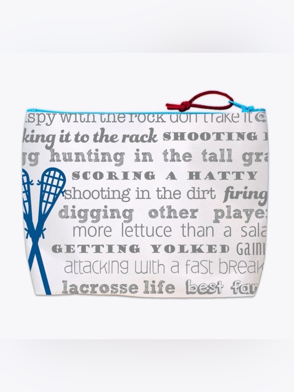 Tandem for Two Boutique Lacrosse Lax Zipper Pouch Bag NEW NWT